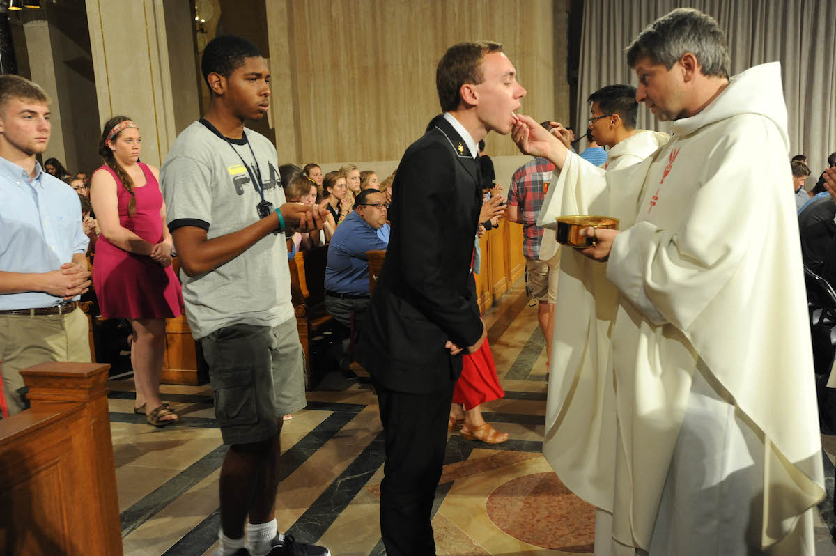 Students receiving Communion